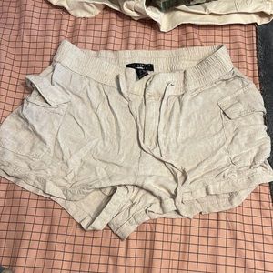 Beige linen shorts